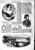 Old Antique Print 1853 Donna Maria Queen Portugal Lismore Bridge Beaufort 19th