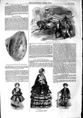 Original Old Antique Print 1853 Paris Fashion Pearls Mussel Ella Drury 19th