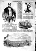 Original Old Antique Print 1853 General Arista Indian Railway Sursuttee Viaduct