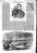 Original Old Antique Print 1853 Prince Gortschakoff Scene Travelling Wallachia