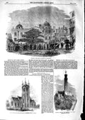 Original Old Antique Print 1853 Funeral Duke Beaufort Badminton Church Baptist