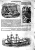 Original Old Antique Print 1853 Ship Wreck Meridian Amsterdam Australian 19th
