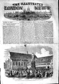 Original Old Antique Print 1853 Statue Scwarz Inventor Gunpowder Freiburg Baden