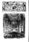 Old Antique Print 1853 Scene Midnight Mass Madeleine Paris France Church 19th