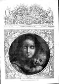 Original Old Antique Print 1853 Portrait Mother Baby Raffaelle Linton Victorian