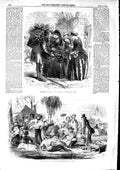 Old Antique Print 1853 Mistletoe Seller Christmas Picnic Diggings Party 19th