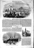 Original Old Antique Print 1853 Geelong Melbourne Railway Ship Humbt Victorian