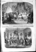 Original Old Antique Print 1854 Childrens Party Paris Emperor French Tuileries