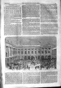 Original Old Antique Print 1854 Scene Snowballing Liverpool Exchange Building