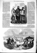 Original Old Antique Print 1854 Russian Peasants Cossack Station Caspian Camels