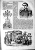 Old Antique Print 1854 Napoleon Bonaparte Japanese Exhibition Pall-Mall 19th
