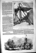 Original Old Antique Print 1854 Himalaya Steam Ship Clift-House Iron Works 19th