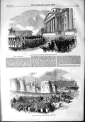 Original Old Antique Print 1854 Cstreams Guards George'S Barracks Grenadier