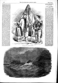 Original Old Antique Print 1854 Esquimaux London Menai Steamer Ship Calais 19th