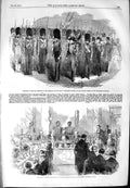 Old Antique Print 1854 Banquet Fusilier Guards London Tavern Wellington 19th
