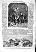 Original Old Antique Print 1854 Crab Catchers Scene Lytham Common Donkey 19th