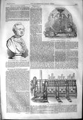 Original Old Antique Print 1854 Bust Graham Walker'S Quartz Crushing Machin 19th