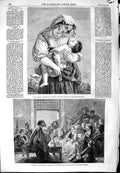 Original Old Antique Print 1854 Eastern Story Teller Mia Carissima Mother Baby