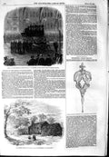 Original Old Antique Print 1854 Body Marquis Londonderry Railway Newton Church