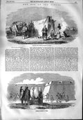 Original Old Antique Print 1854 Wallach Family Widdin Children Amusement Danube