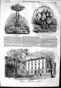 Old Antique Print 1854 Oratory Brompton Plate Harrison Lloyds Testimonial 19th