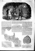 Original Old Antique Print 1854 Adelphi Theatre Archaeology Roman Stone Pavment
