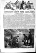Original Old Antique Print 1854 Midnight Scene Ship H.M.S Dauntless Wingo Sound