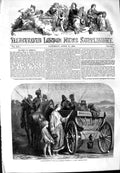 Original Old Antique Print 1854 Russian Prisoners Travelling Siberia Horse Cart