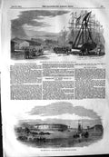 Original Old Antique Print 1854 Siers Port Marseilles France Aland Island Bomar