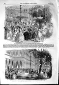 Original Old Antique Print 1854 Ball Jardin D'Hiver Paris Raglan Duke Ca 19th