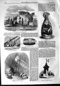 Original Old Antique Print 1854 Roman Buildings Cuma Greek Tomb Vase Walt 19th