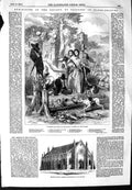 Original Old Antique Print 1854 Church Sealkote Punjaub Hudibras Ralpho Stocks