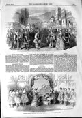 Original Old Antique Print 1854 Haymarket Theatre Royal Italian Opera Shabran