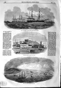 Original Old Antique Print 1854 Ship Magicienne Faro Sound Gallipoli Siers War