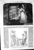 Old Antique Print 1854 Monument James Stuart Picciola Prison Flower Lady 19th