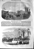 Old Antique Print 1854 Lord Raglan Caradoc Ship Marshal Arnaud Marseilles 19th