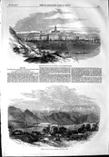 Original Old Antique Print 1854 View Helsingfors Gulf Finland Janina War Ships