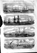 Old Antique Print 1854 Gallipoli Ships Napoleon Alger Trent Jean Bart War 19th