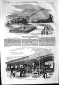 Original Old Antique Print 1854 Royal Surrey Militia Guildford Sussex Si 19th