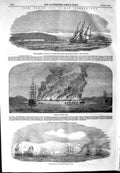 Old Antique Print 1854 Black Sea Fleet Ships Agamemnon Redout Kaleh War 19th