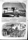 Original Old Antique Print 1854 War Boleia Gallipoli Turkish Siers Varna Boats