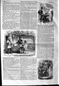 Original Old Antique Print 1854 Garden Scenes Men Table Prisoner Siers 19th