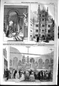 Old Antique Print 1854 Mayor Reception Oxford School Randolph Buildings 19th