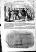 Old Antique Print 1854 Captain Hill Ship Hecla English Baltic Fleet War 19th