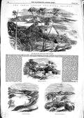 Old Antique Print 1854 Sion Hill Railwau Indian Railway Byculla Station 19th