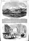 Original Old Antique Print 1854 English French Camp Piraeus Gulf Regina Athens