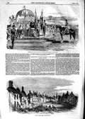 Original Old Antique Print 1854 Lincoln Militia Grantham Ruins Buildings Olney