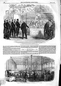 Old Antique Print 1854 Educational Exhibition Martin Hall Crystal Palace 19th