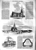 Original Old Antique Print 1854 Church Evangelist Lowestoft Episcopal Weymouth