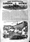 Original Old Antique Print 1854 Insurrection Madrid Conflict Plaza Mayo 19th